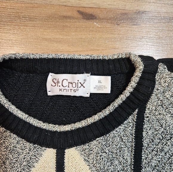 Vintage St. Croix Knits Men's Coogie-Style Geometric Sweater Cotton  XL - Picture 2 of 8